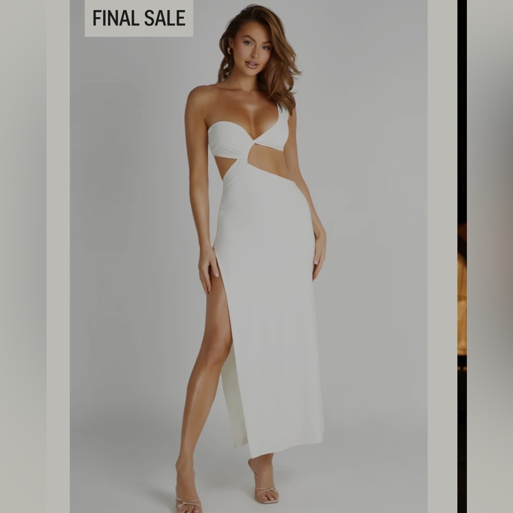 Meshki White Cut-Out Midi Dress - Solana Dress